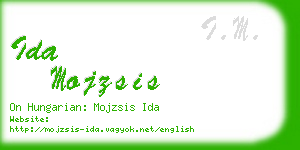 ida mojzsis business card